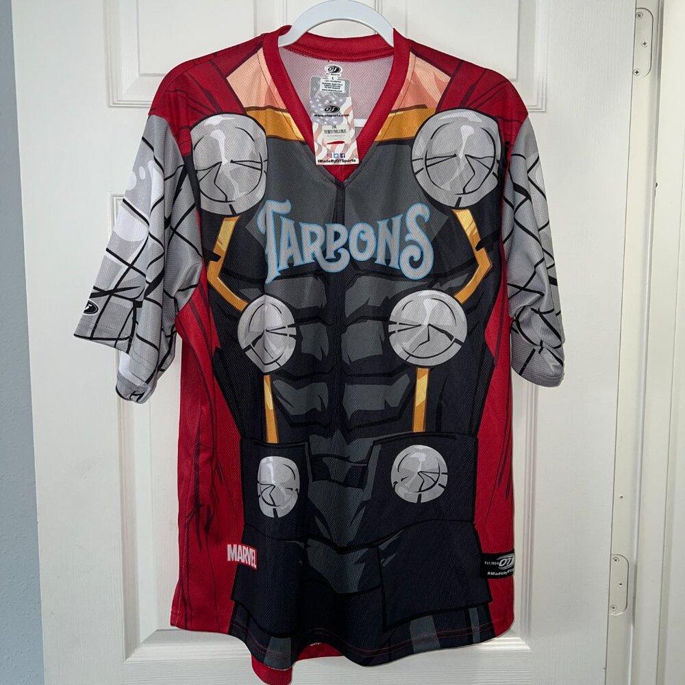 Marvel OT Sports Tampa Tarpons THOR Jersey Multicolor Size Large NEW